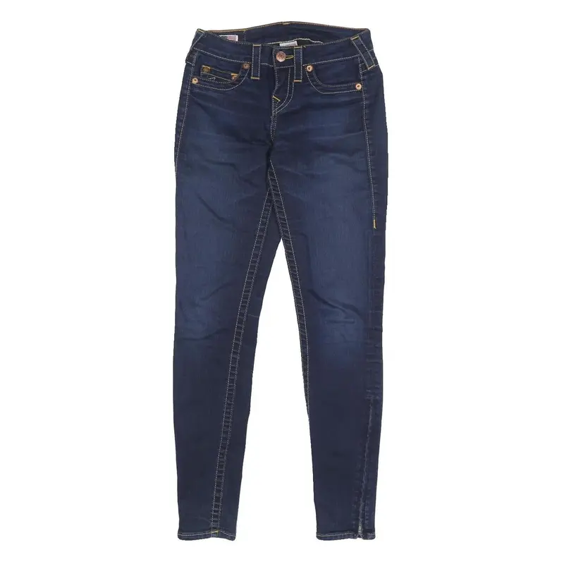 True Religion Womens Jeans Blue Slim Skinny Denim Medium W26 L29 Zip 1