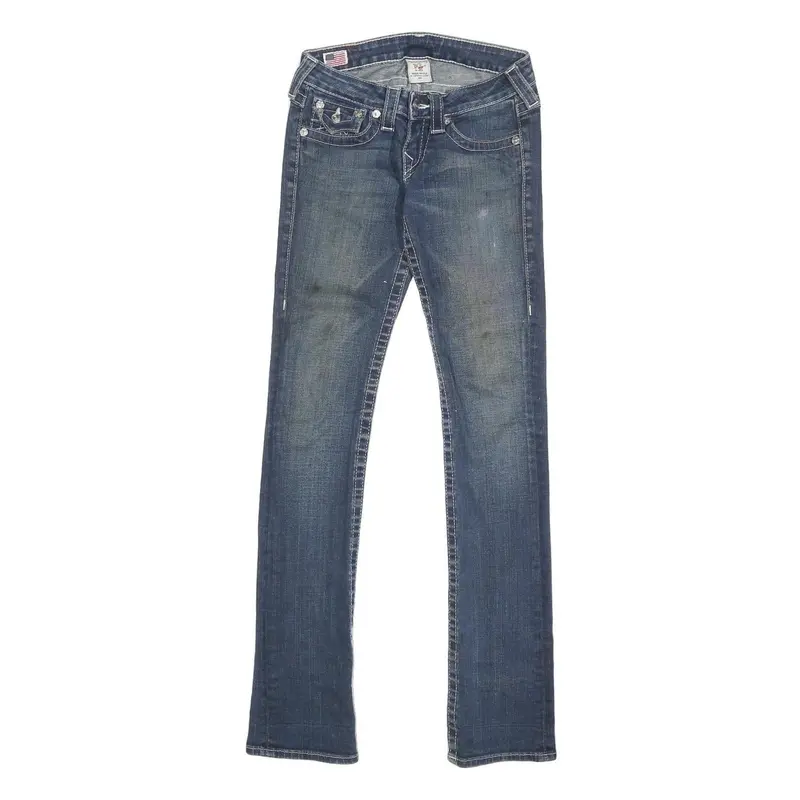 True Religion Womens Slim Blue Denim Medium W24 L32 Slim Fit Zip Jeans 1