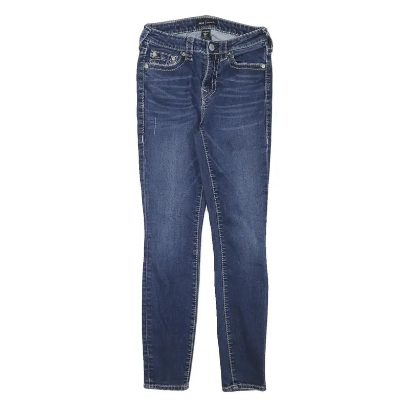 True Religion Womens Slim Blue Denim Slim Jeans W25 L28 Classic Style 1