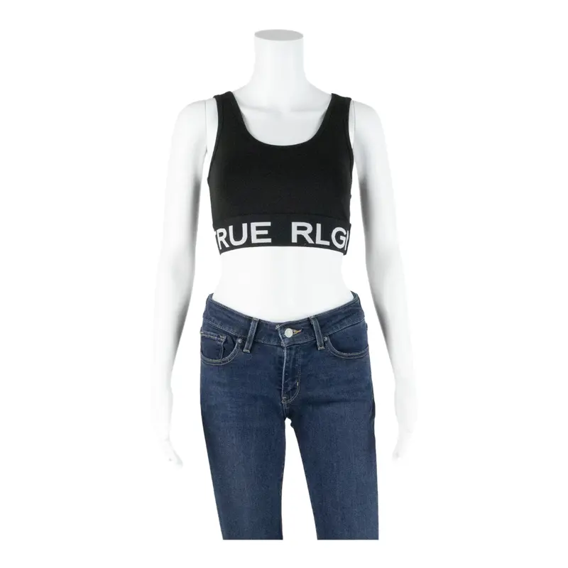 True Religion Womens Sports Vest Black Sleeveless Xxs 1