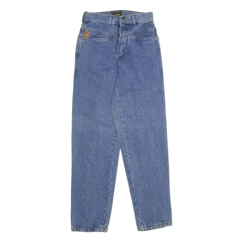 Trussardi Womens Blue Regular Fit Straight Denim Medium Wash Jeans W26 L34 1