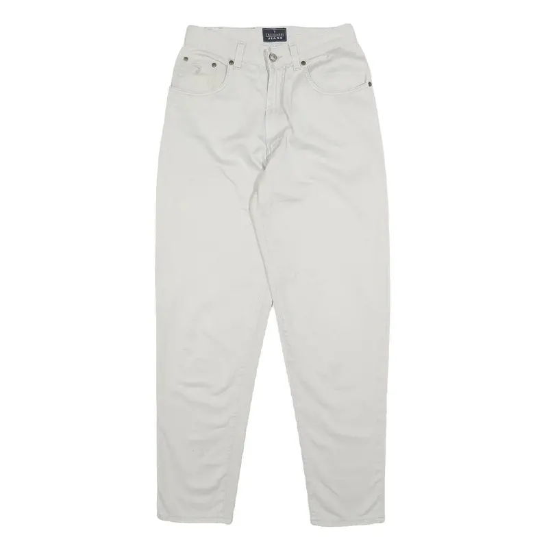 Trussardi Womens Cotton White Slim Tapered Trousers W27 L30 Stylish Casual 1