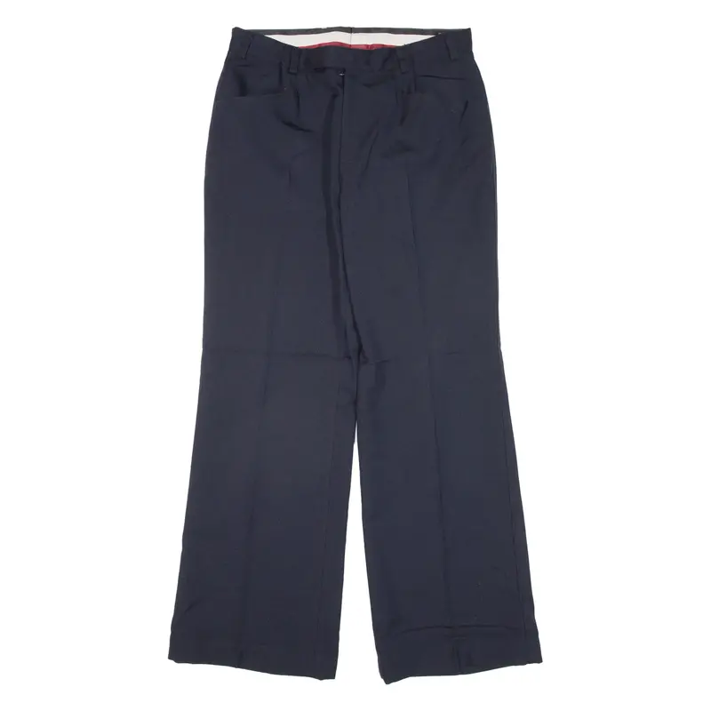 Tschui Pleated Womens Trousers Blue Relaxed Flared Wool W29 L28 1