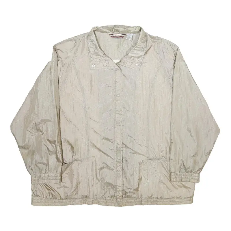 Tudor Court Womens Beige Nylon Button Jacket 3Xl Lightweight Classic Outerwear 1