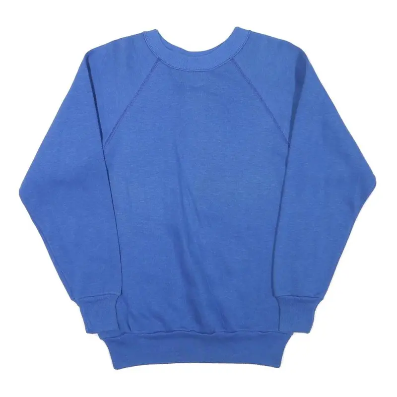 Tultex Mens Blue Crew Neck Sweatshirt S Cotton Blend Casual Pullover 1