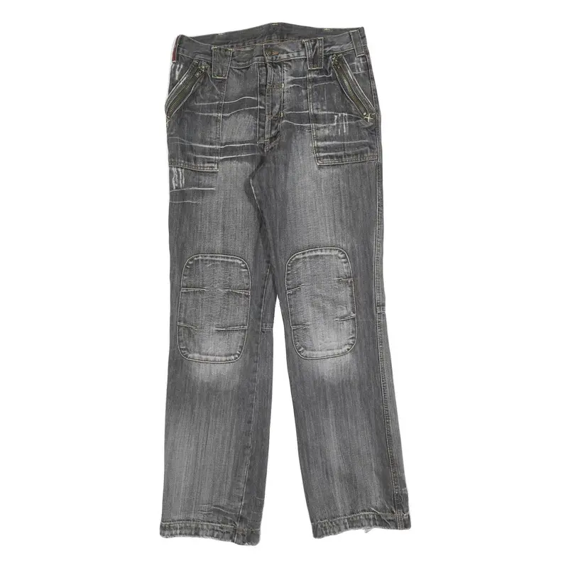 Two Boxes Mens Regular Fit Blue Denim Straight Zip Jeans W33 L33 Cotton Blend 1