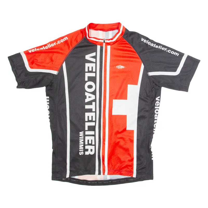 Tzamo Cycling Zip Up Mens Jersey Black High Neck Xl 1
