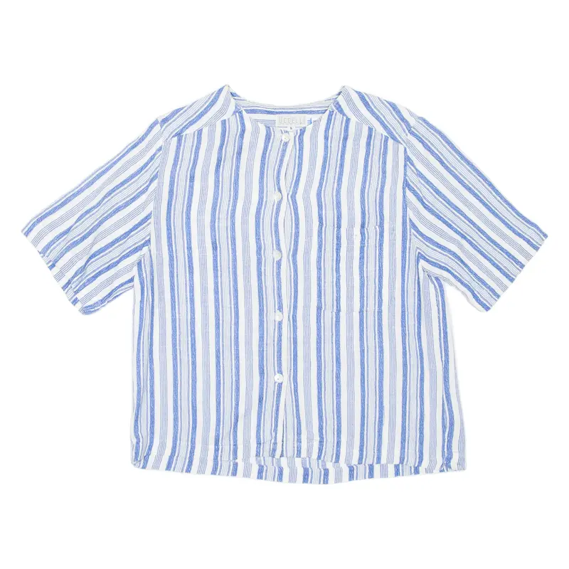 Uccelli Womens Shirt Blue Striped S 1