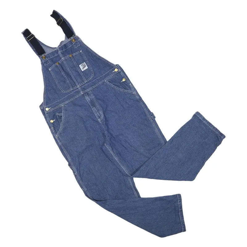 Ufa Mens Blue Denim Dungarees Regular Fit Cotton Blend L W40 L31 Workwear 1