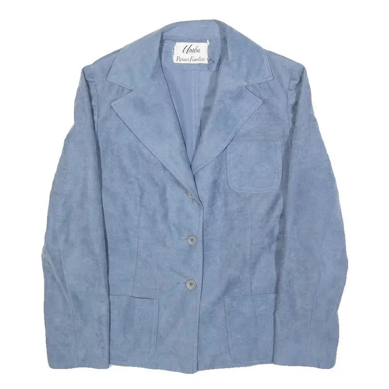 Umba Womens Blue Button Jacket S Polyester Tailored Plain Stylish Classic 1