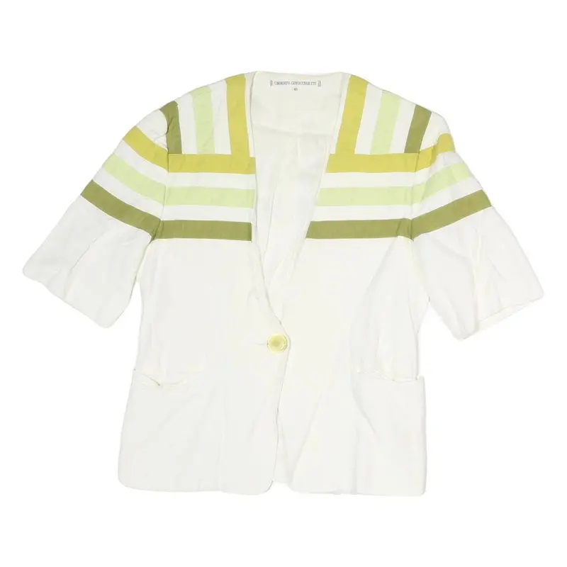 Umberto Ginocchietti Womens White & Olive Colourblock Coach Jacket M Polyester 1