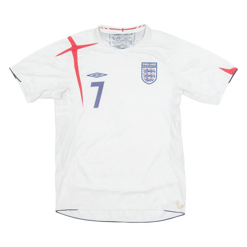 Umbro England Fc Mens Football Shirt Jersey White Crew Neck M 1