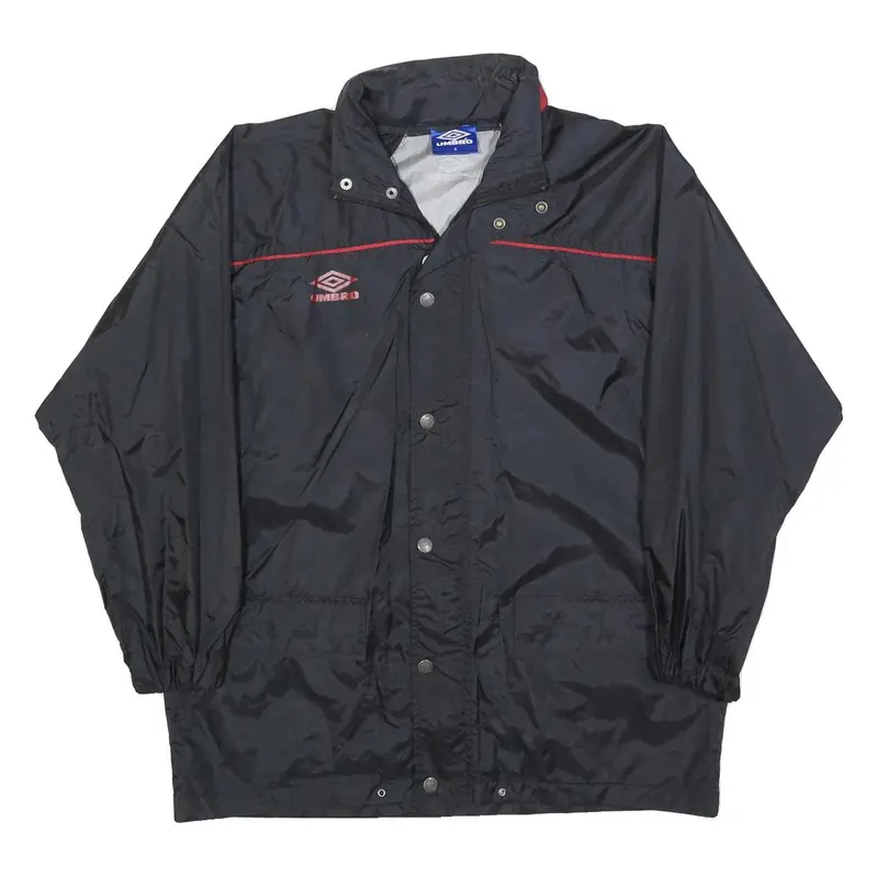 Umbro Mens Black & Red Track Jacket S Polyester Button Closure Sportswear 1