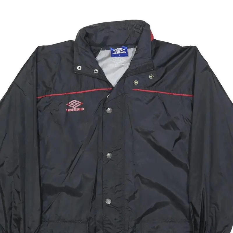 Umbro Mens Black & Red Track Jacket S Polyester Button Closure Sportswear 2