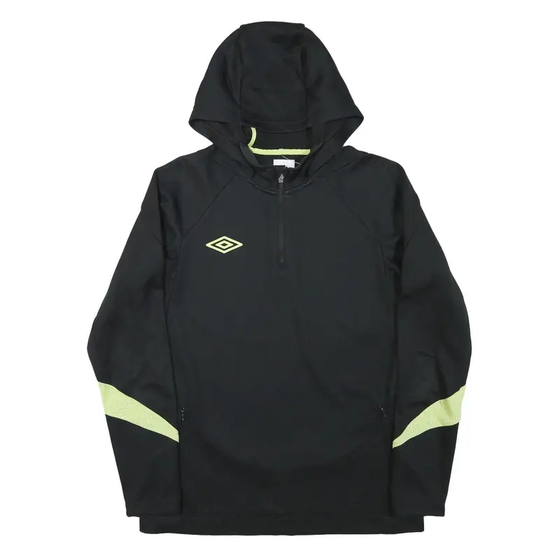 Umbro Mens Black & Yellow Zip Sports Hoodie Jacket M Polyester Blend Plain 1