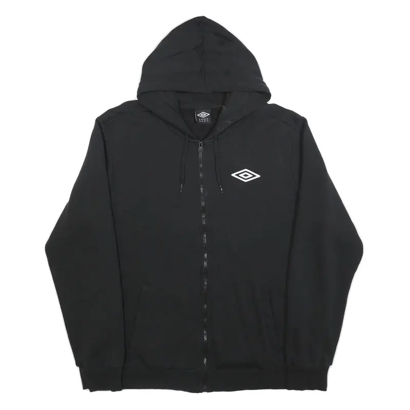 Umbro Mens Black Zip Up Hoodie 2Xl Cotton Casual Sportswear 1