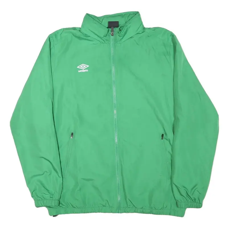 Umbro Mens Green Zip Up Jacket L Polyester Blend Sportswear Lightweight Casual 1