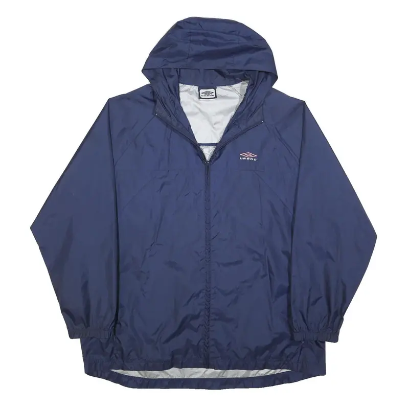 Umbro Mens Navy Blue Hooded Zip Up Polyester Jacket 2Xl Sportswear Light 1