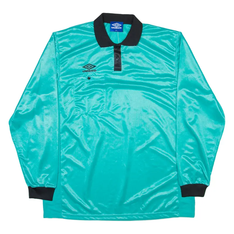 Umbro Mens Polo Shirt Blue Long Sleeve 2Xl 1