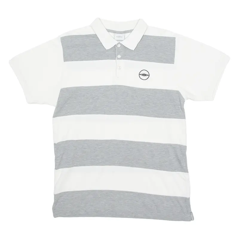 Umbro Mens Polo Shirt White Striped M 1