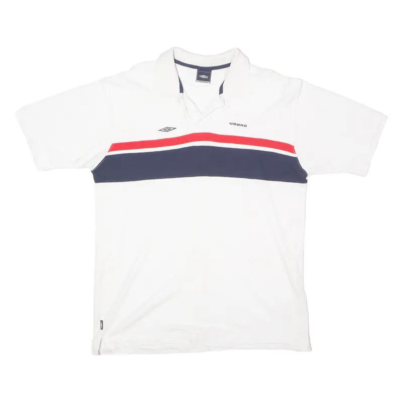 Umbro Mens Polo Shirt White Striped Xl 1