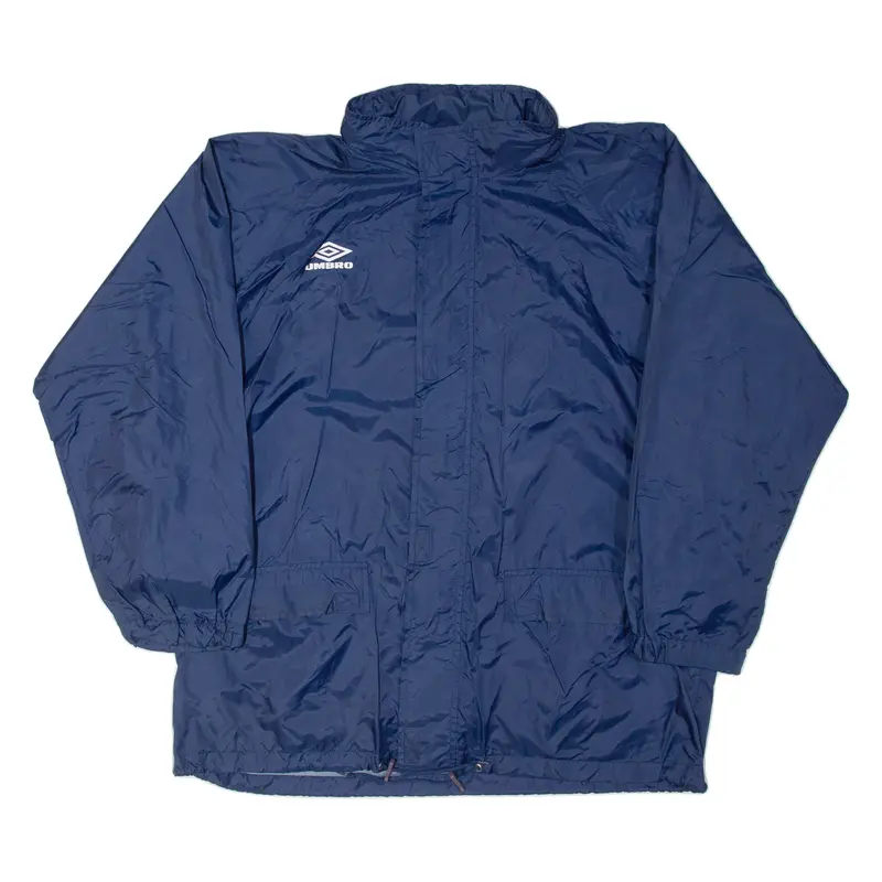 Umbro Mens Rain Jacket Blue Nylon Hooded L 1