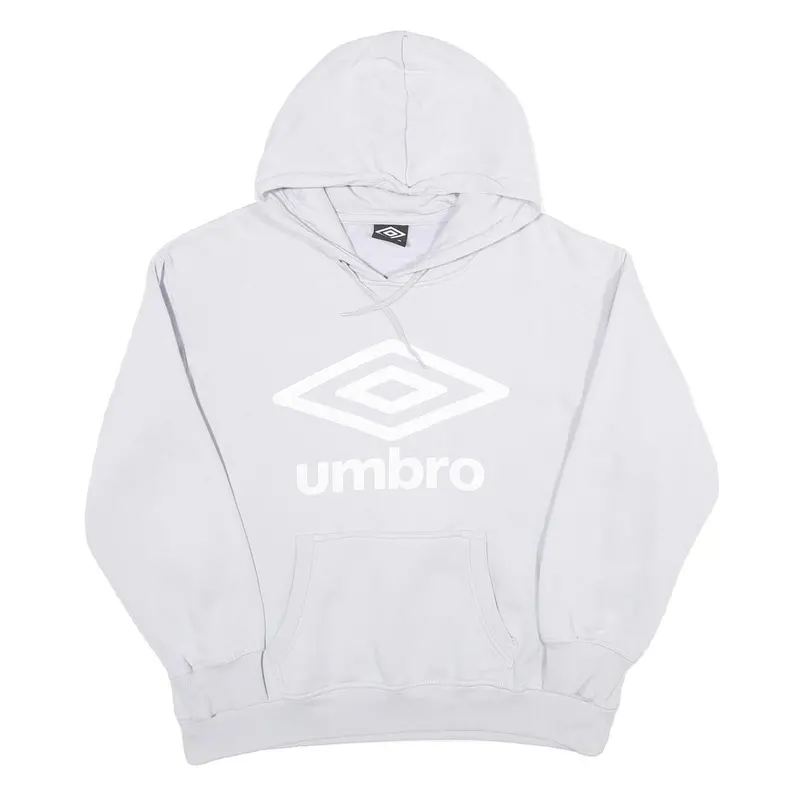 Umbro Mens White Hoodie M Cotton Blend Pullover Casual Streetwear 1