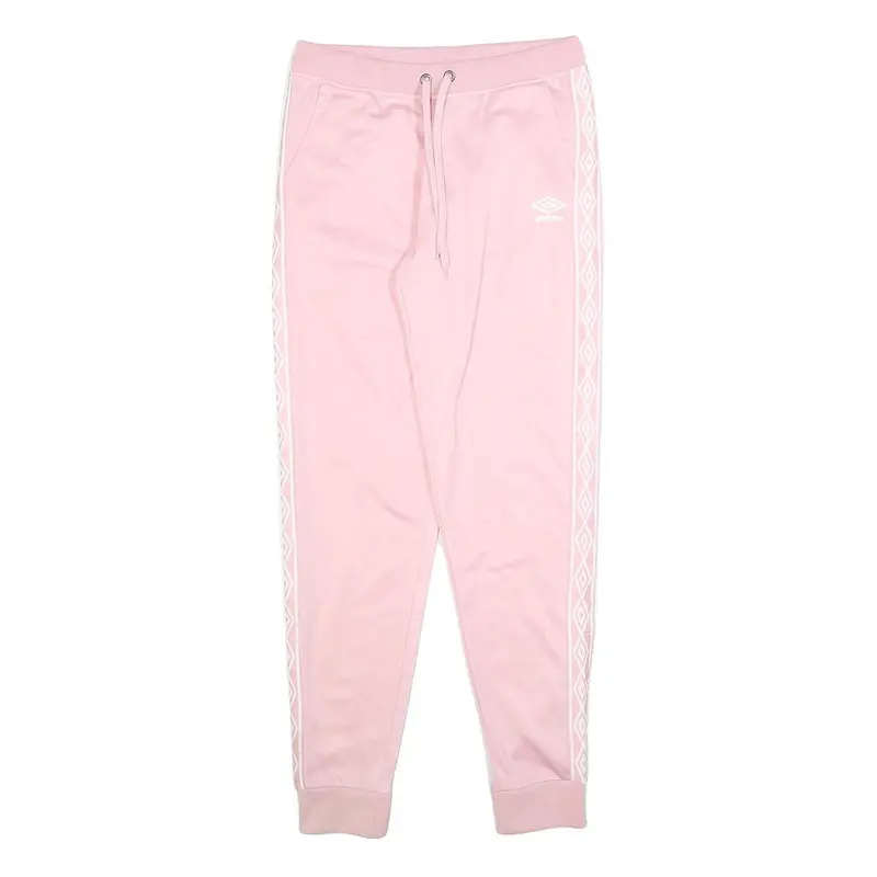 Umbro Womens Joggers Pink S W28 L30 Slim Tapered Fit Sportswear Track Pants 1