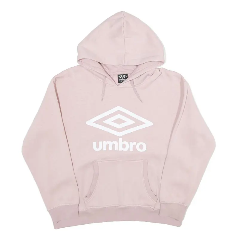 Umbro Womens Pink Hoodie L Cotton Blend Casual Oversized Comfort Style 1