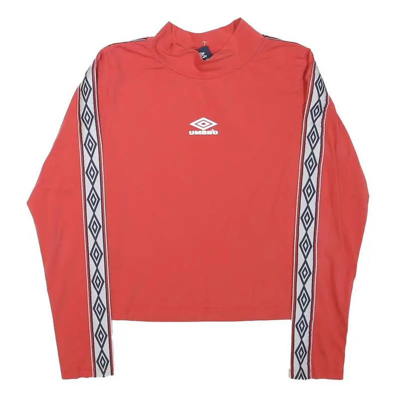 Umbro Womens Red Long Sleeve Crew Neck Graphic T-Shirt M Sports Casual 1