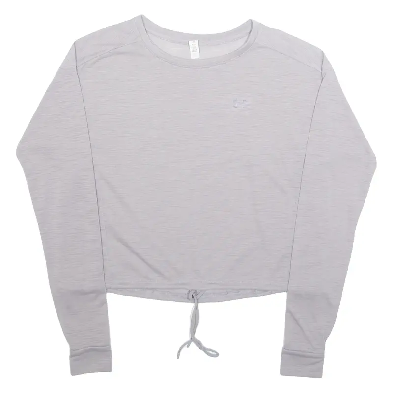Under Armour Cropped Womens T-Shirt Purple Long Sleeve Xs 1