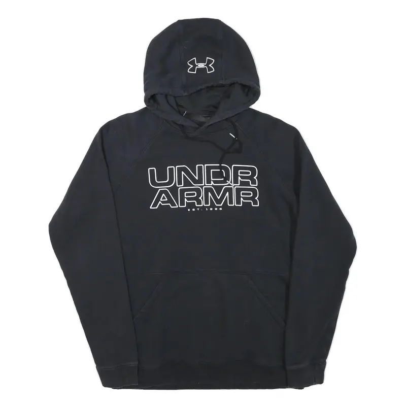 Under Armour Mens Black Hoodie M Cotton Blend Pullover Lightweight Casual 1
