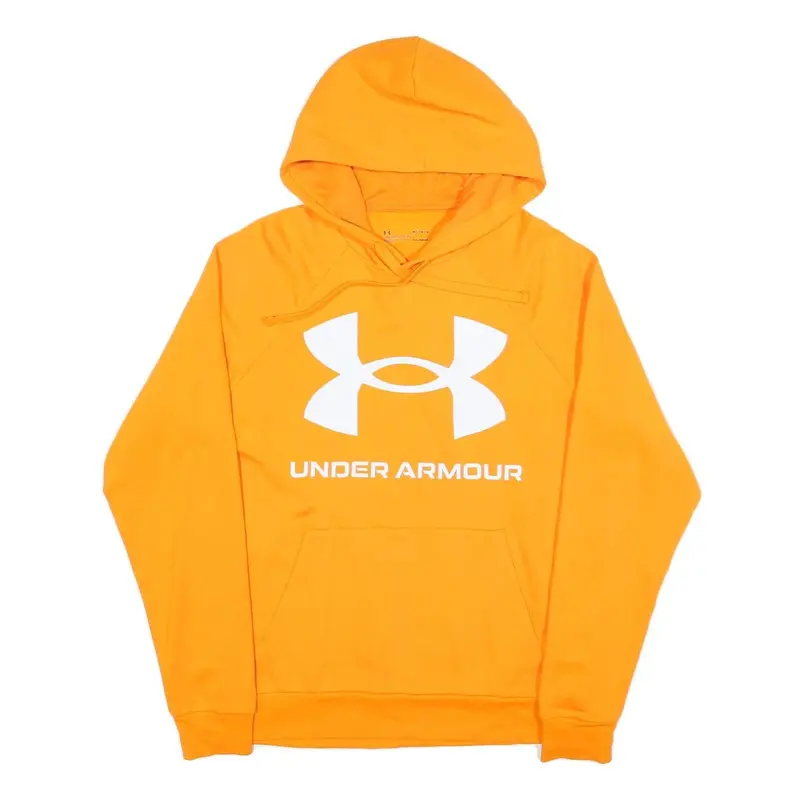 Under Armour Mens Orange Hoodie M Cotton Pullover Casual Sportswear 1