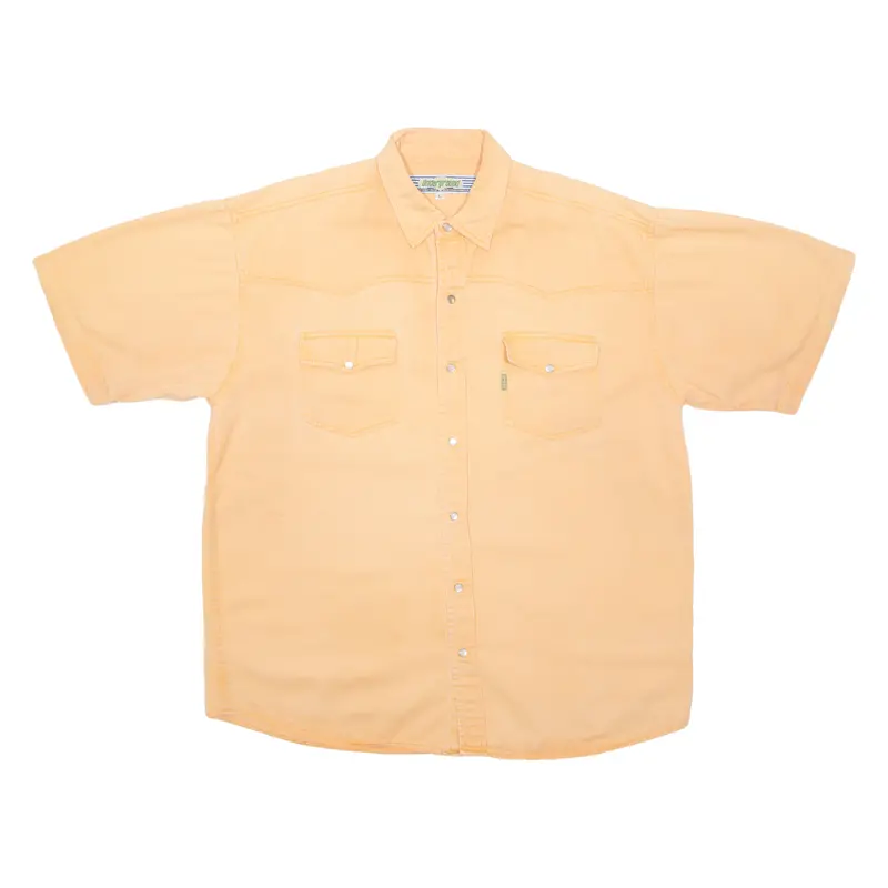 Underground Mens Plain Shirt Orange L 1