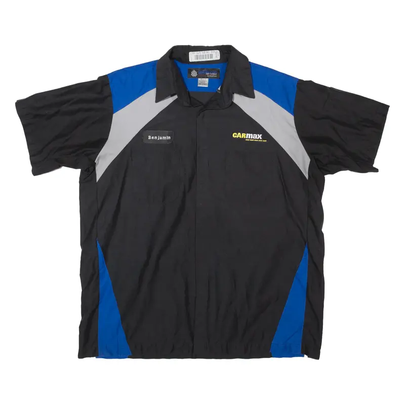 Uni Weave Mens Worker Shirt Black Colourblock Xl 1