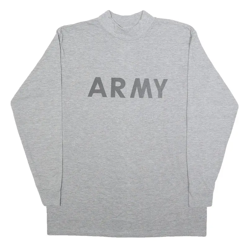 Unicor Mens Grey Graphic Print Long Sleeve Crew Neck T-Shirt L Cotton Blend 1