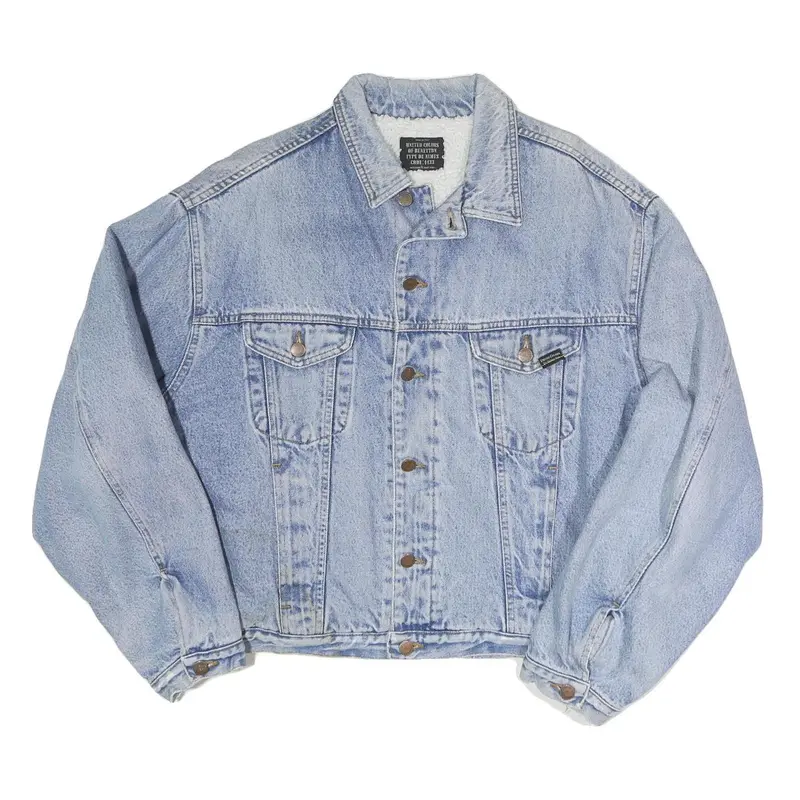 United Colors Of Benetton Mens Blue Denim Jacket Xl Woven Button Classic Casual 1