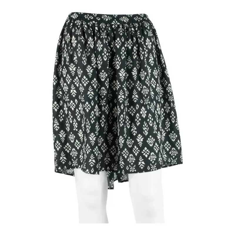 United Colors Of Benetton Womens Pleated Skirt Black Knee Length Floral S 1