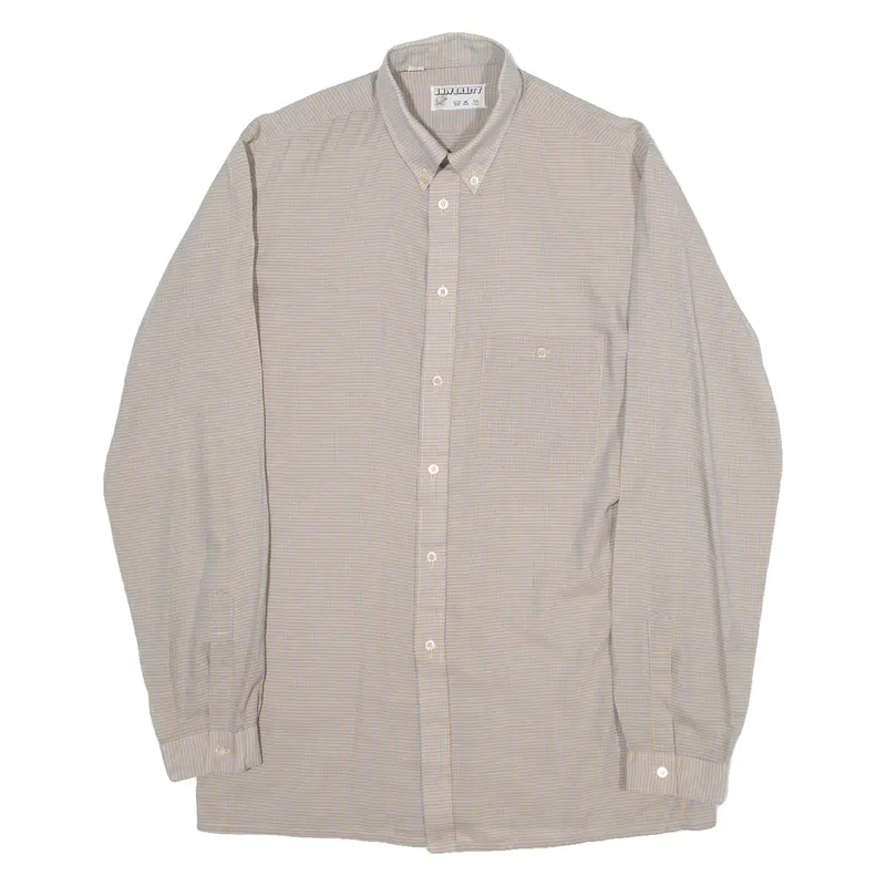 University Mens Shirt Brown Gingham Long Sleeve M 1