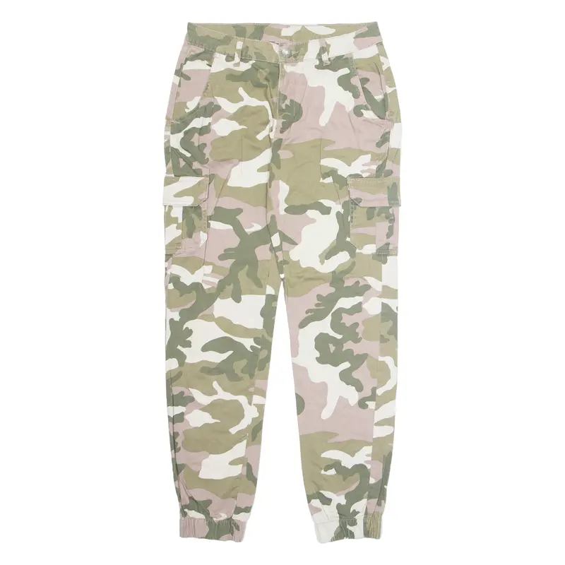 Urban Classics Camo Cargo Womens Trousers Green Regular Tapered W28 L30 1