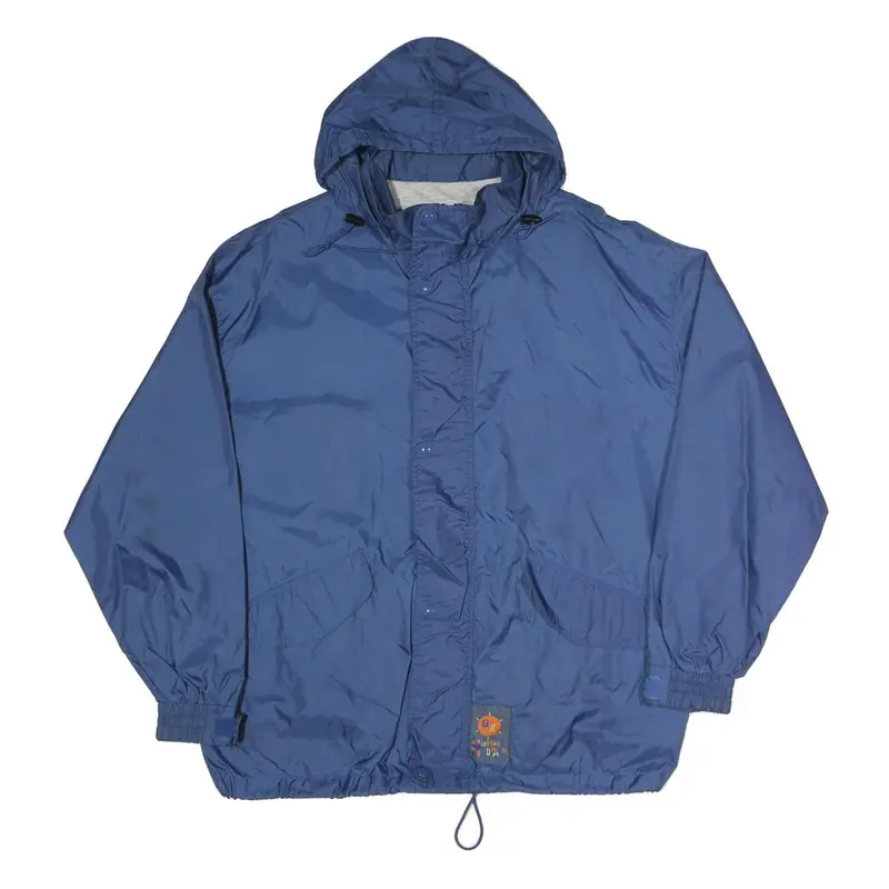 Usa Garry Sport Mens Blue Jacket Xl Polyester Blend Plain Zip Hooded Casual 1