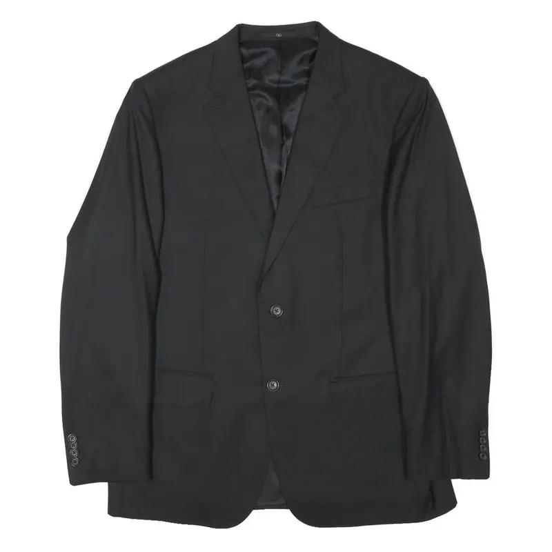 Valentino Mens Black Wool Blend Blazer Jacket L Classic Tailored Button Closure 1