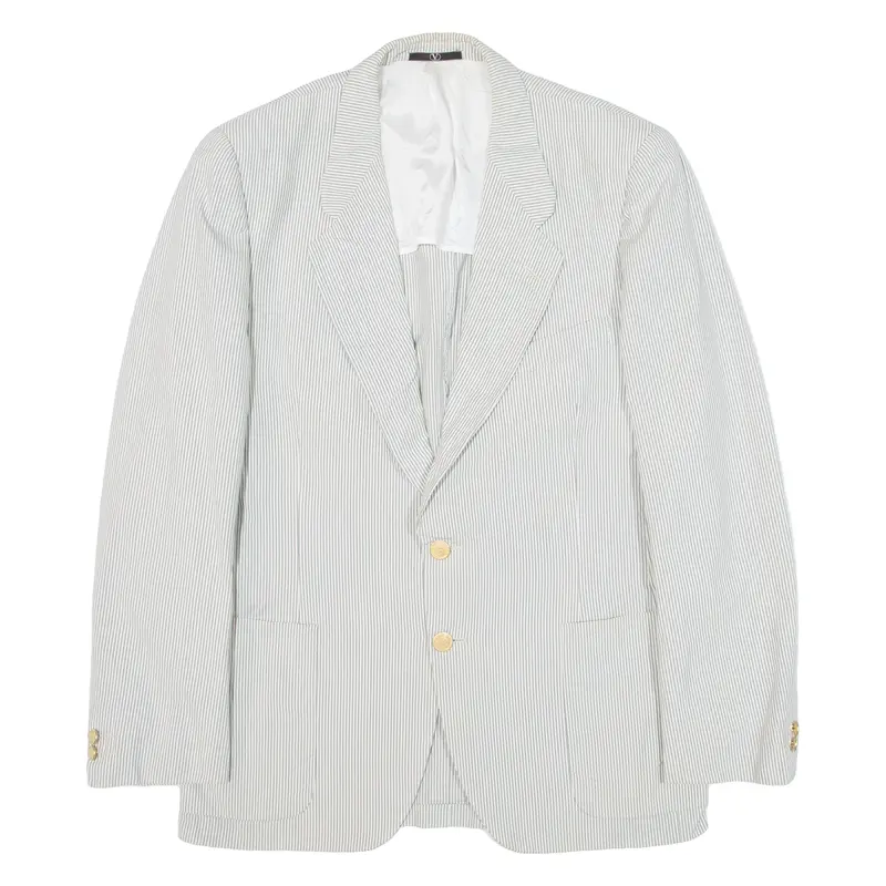 Valentino Mens Blazer Jacket Grey Striped M 1