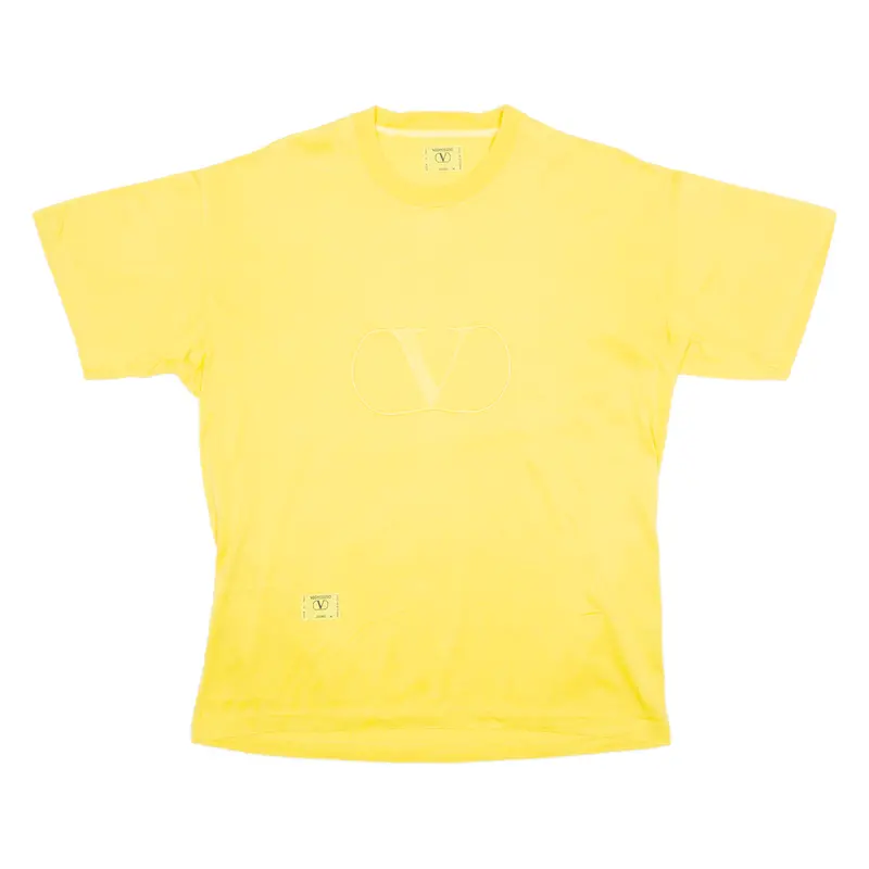 Valentino Mens T-Shirt Yellow Crew Neck M 1