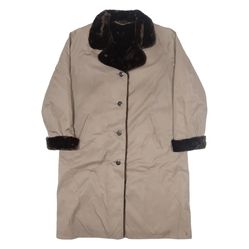 Valmetime Sherpa Lined Womens Trench Coat Beige Uk 14 1