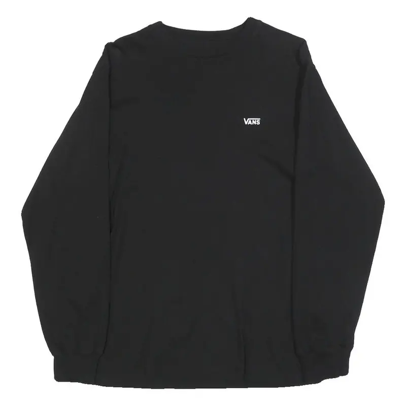 Vans Mens Black Long Sleeve Crew Neck T-Shirt S Cotton Blend Casual 1