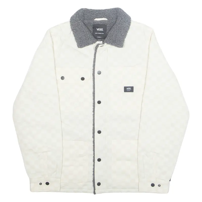 Vans Mens Chore Jacket Cream Check Xs 1