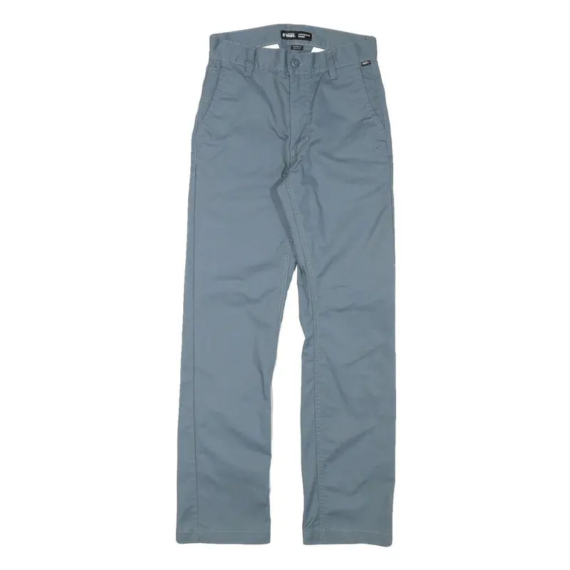 Vans Mens Cotton Blend Blue Relaxed Straight Trousers W26 L29 Casual Chino Zip 1