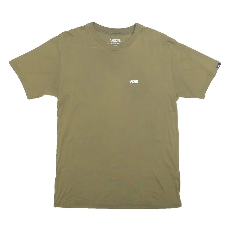 Vans Mens Green S Short Sleeve Crew Neck Classic Fit Minimalist Cotton Blend 1