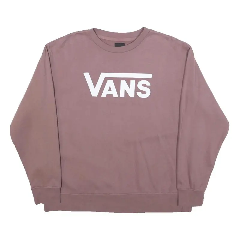 Vans Mens Mauve Crew Neck M Cotton Logo Sweatshirt Casual Streetwear 1